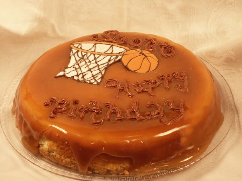 Cheese Birthday Cake with Basketball Theme